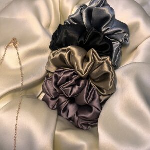 Formastyles metallic shade scrunchies in 4 shade silver, black, golden and lavender